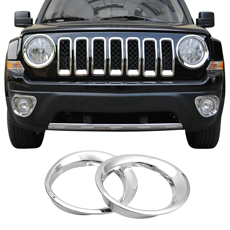 

For Jeep Bezels Front Light Headlight Bird Style Trim Cover ABS for Jeep Patriot 2011-2017 Model Chrome