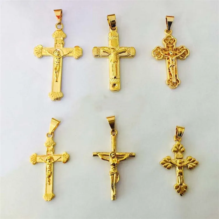 

Вьетнамские золотые ювелирные изделия из латуни с золотым покрытием, Религиозные христианские мужские и женские модные подвесные аксессуа...