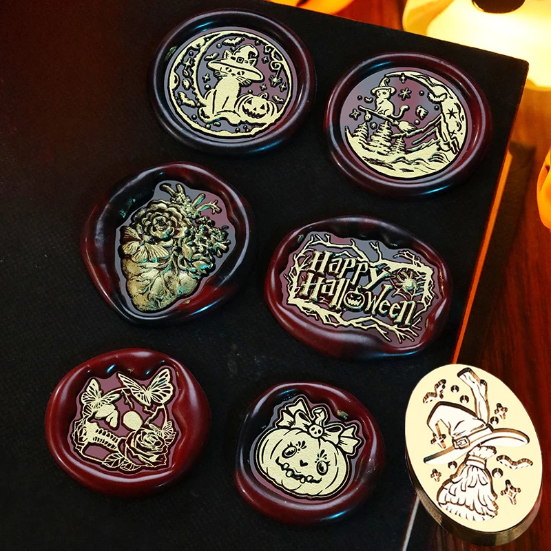Воск искусственная Волшебная кошка ведьма метла череп Тыква Счастливый Хэллоуин