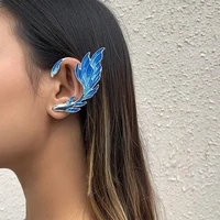 fashion non piercing ear clips earrings for women iridescent butterfly dragon jewelry ear cuff hook single left earrings