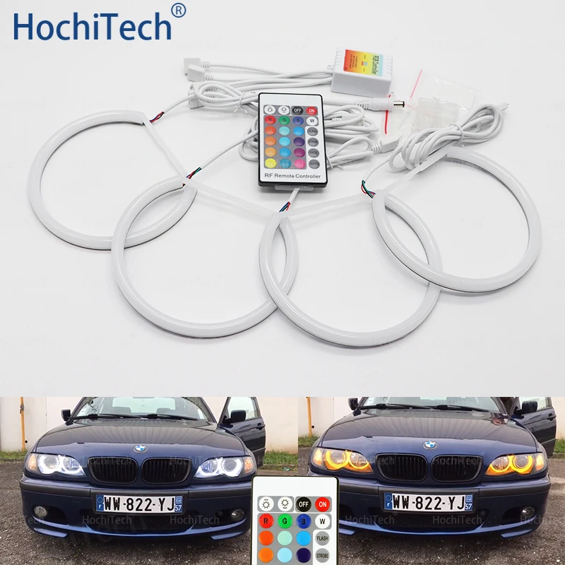 

for BMW 3 5 7 Series E36 E38 E39 E46 525i 528i 530i 540i 320i 325i 745i 740i Multi Color RGB Cotton Light LED Angel Eye Halo