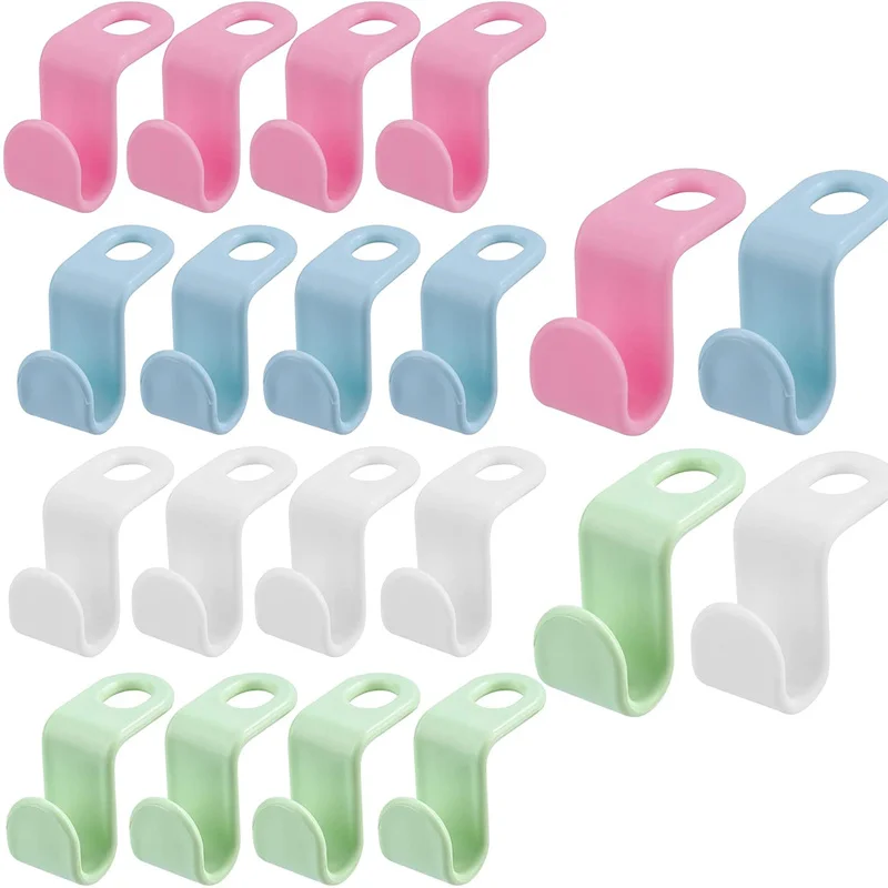

Clothes Hanger Connector Hooks，Cascading Hangers Saving Organizer Hanger Hooks for Stacking and Storing Plastic Hanger Hooks 20P
