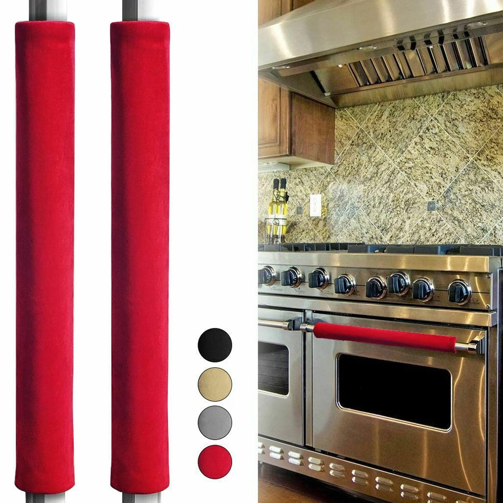 

2 Pcs Refrigerator Oven Door Handle Cover 16x4.7inch 4 Colors Kitchen Appliance Protector Home Handle Cover Kitchen Tools