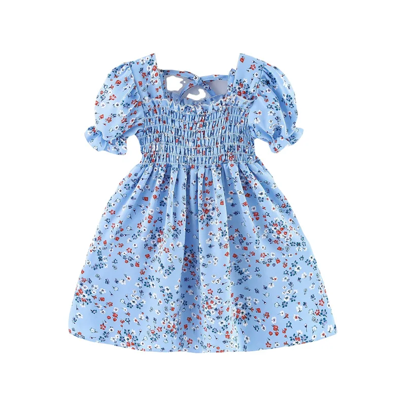 

Детское шифоновое платье с пышными рукавами, с оборками