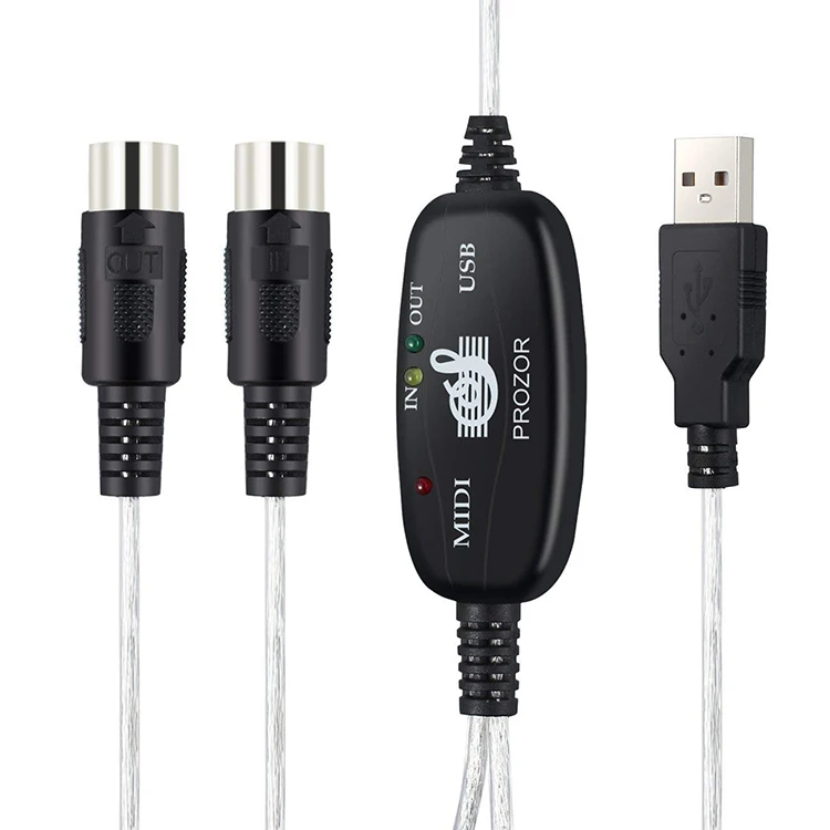 Кабель MIDI-USB портативный, практичный, прочный, 1 шт.