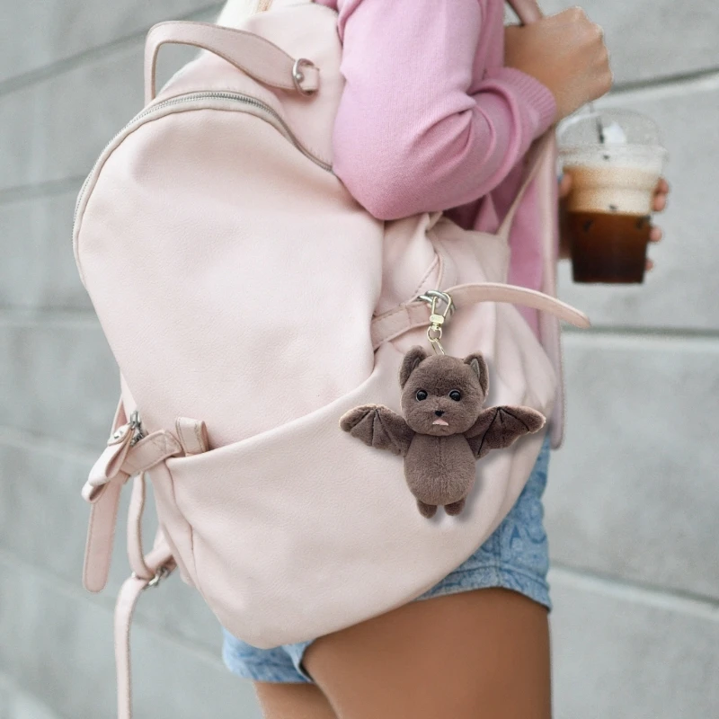 Многофункциональный плюшевый брелок в форме летучей мыши для ключей и сумок с