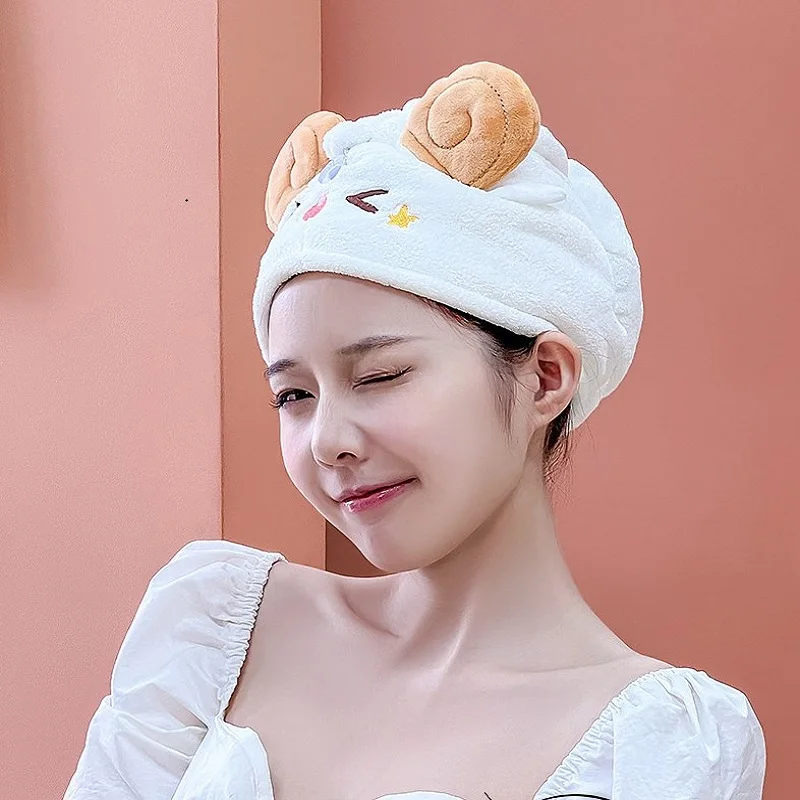 Dry Hair Cap Towel Absorbent Dry Hair Cap Bathroom Bath Shower Cap Soft Wrapped Towel Bathing Accessories Shower Drying