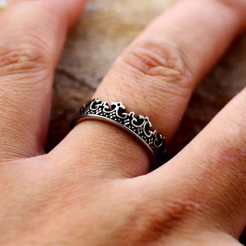 Мужское и женское кольцо с короной BEIER из нержавеющей стали в стиле панк 2024