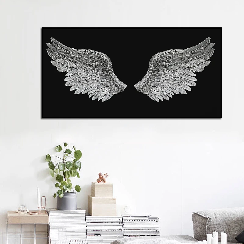 

Divine Angel Wings Picture Poster And Prints Painting Minimalism High Definition Wall Art Canvas Living Room Home Decoration