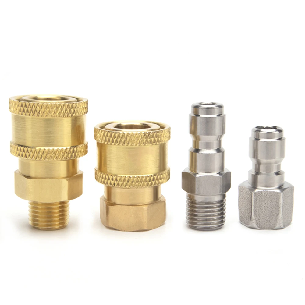 Spare Adapter Garden Joints Quick Connector 1/4\\\" Male Fitting Durable Gold High Pressure Washer Quick Release