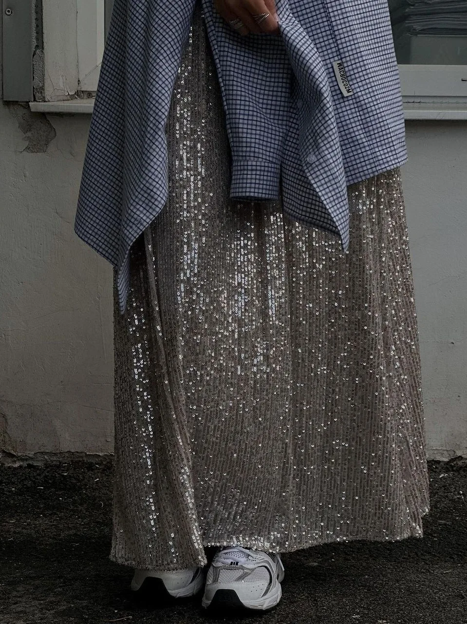 

New Arrive Party Club Sequin Female Sexy Maxi Skirt Fashion Glitter Sparkle Women Long Pants High Waist Loose Elegant Long Skirt