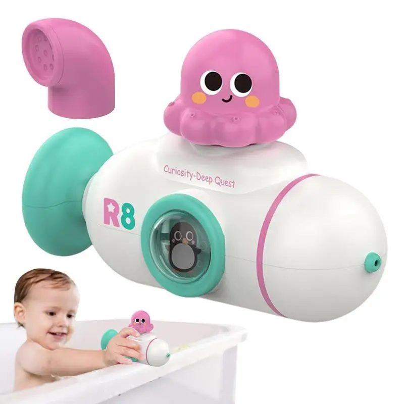 

Cartoon Octopus Water Squirting Sprinkler Pull-out Baby Bath Toy Squirting Water Toddlers Bath Pool Toys Submarine Pool Toy