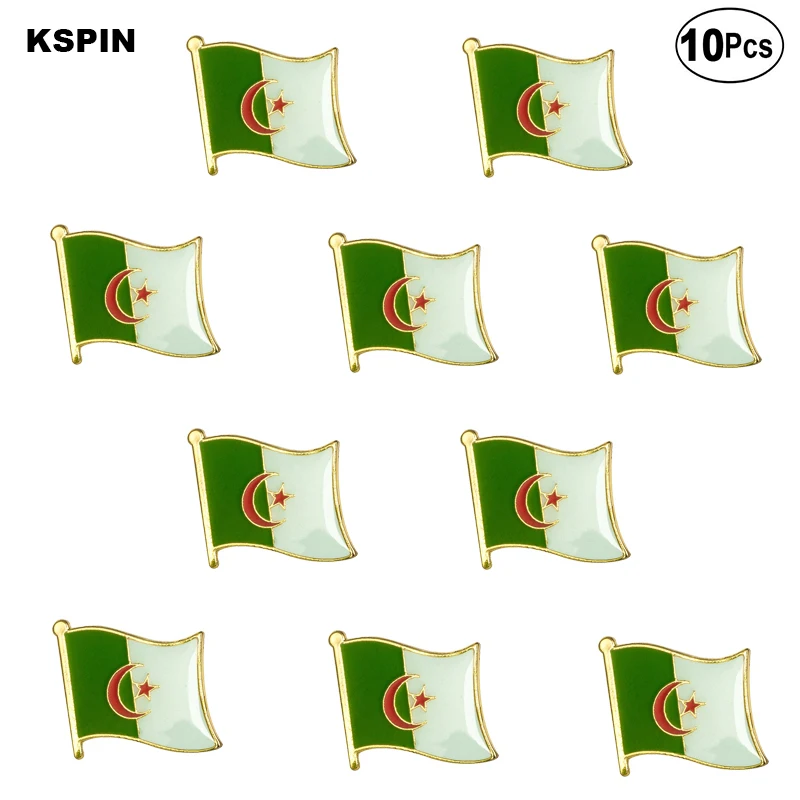 

Algeria Flag Lapel Pin Flag badge Brooch Pins Badges 10Pcs a Lot