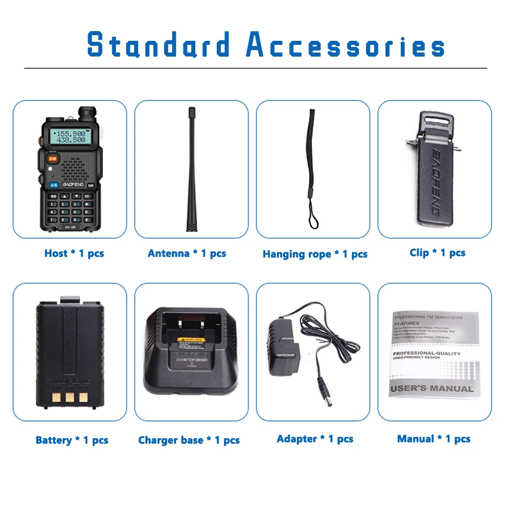 baofeng original tablet uv5r walkie talkie dual band 136 174mhz 400 520mhz portable bf uv 5r8w two way radio pofung transceiver free global shipping