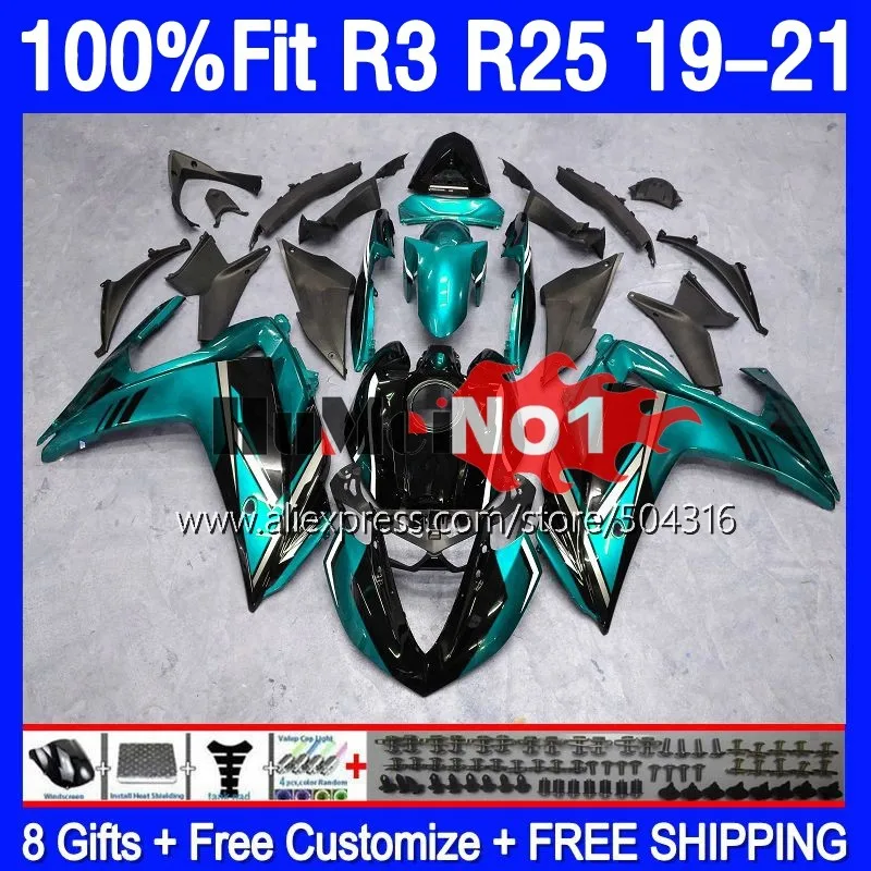 

Injection For YAMAHA R 3 25 YZF-R3 YZFR25 YZFR3 19 20 21 22 168MC.162 YZF-R25 YZF R3 R25 2019 2020 2021 2022 Fairing Cyan black