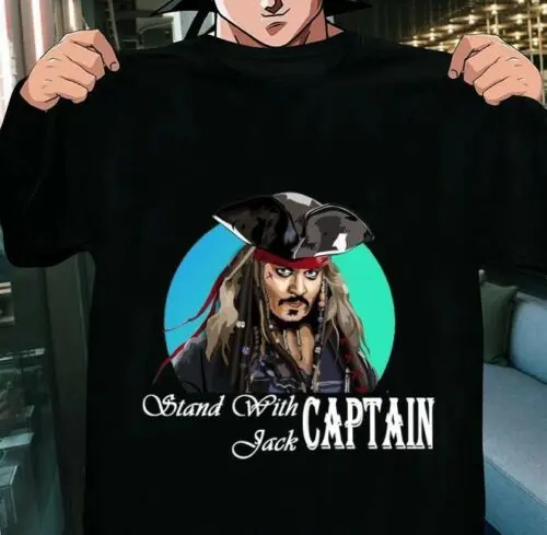 

Johnny Depp Stand With Jack Captain T-shirt Gift For Men T-shirt S-3XL