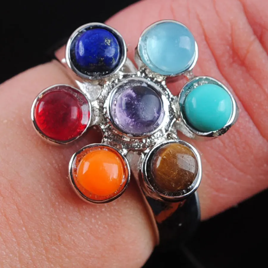 WOJIAER 10 шт./лот семь цветных чакр драгоценный камень для мужчин женщин вечерние
