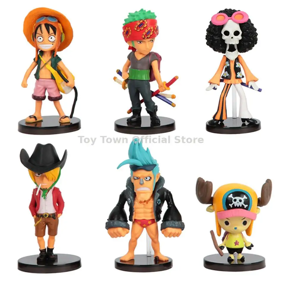 

6pcs/set Anime One Piece Figure Luffy Nami Zoro 7cm Pvc Action Model Doll Toy Kids Birthday Present Car Decoration Toy