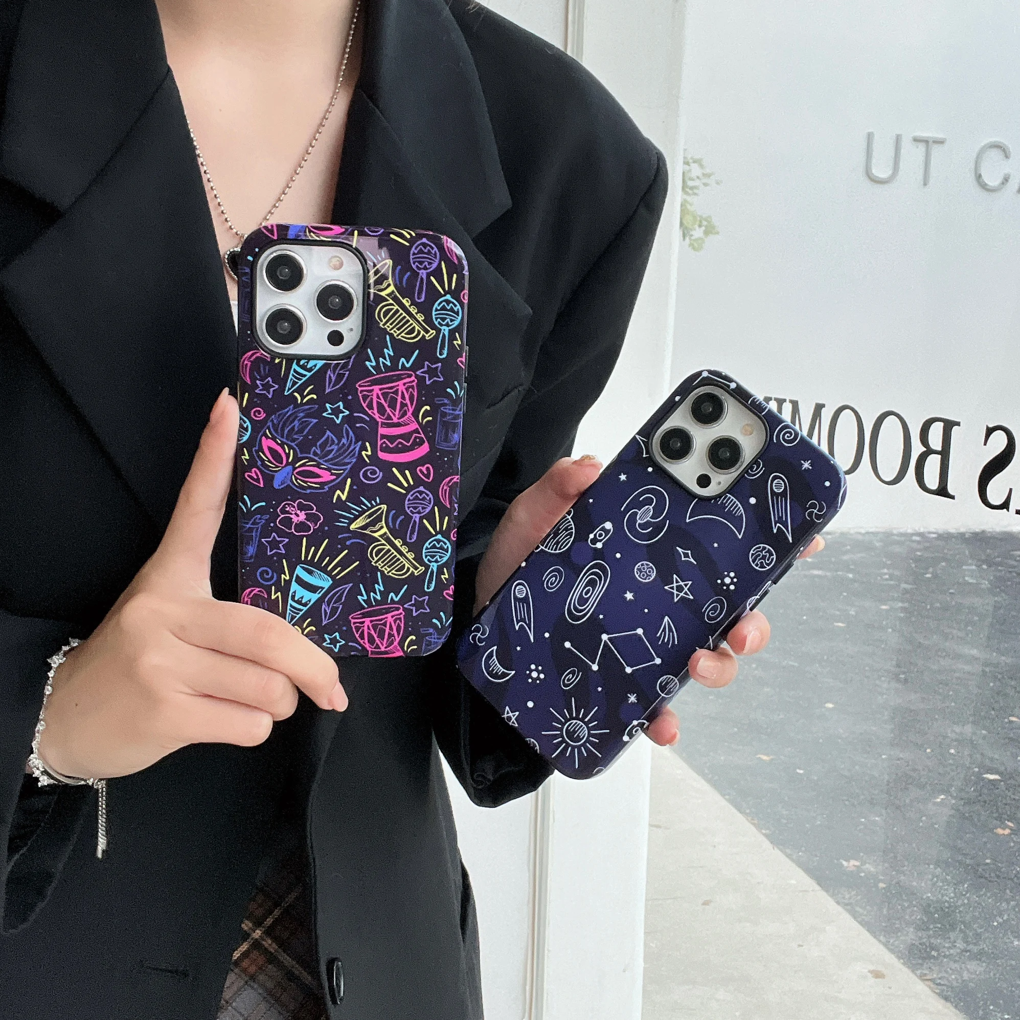 Креативный чехол для телефона с полным покрытием и граффити двойной защитный