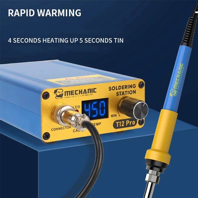 

Mechanic T12 Pro Anti-static Solder Station Intelligent Digital Heating Station with Handle T12 Iron Tip for Phone Repair Tool