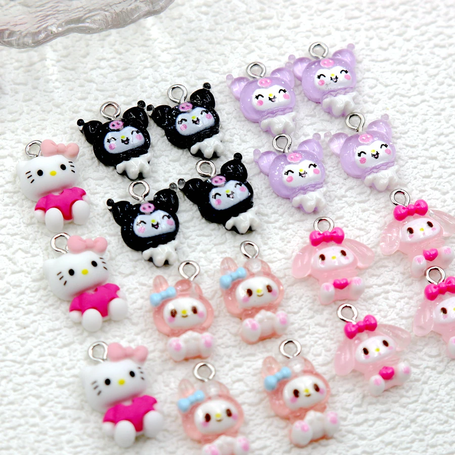 Мини-кавайный мультяшный кулон из смолы с изображением животных котенок кошка