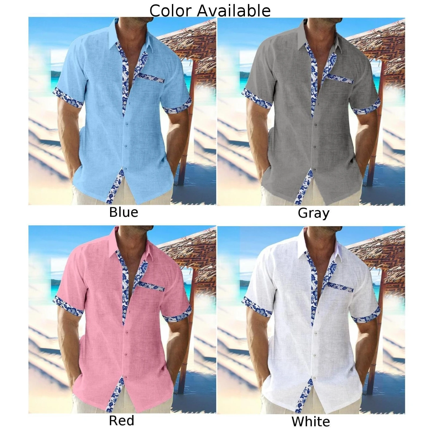 Tee Mens Shirt Short Sleeve Slim Fit Beach Summer Blouse Breathable Button Down Casual Daily Holiday Lapel Comfy