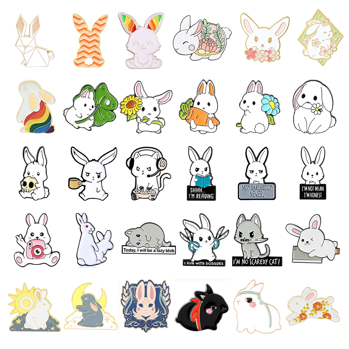 

Animal Pin Rabbit Pin Couple Pin Pink Rabbit Moon Fruit Music Flower Rabbit Accessories Brooch Enamel Lapel Pins Badge Wholesale