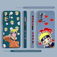 anime naruto cute boy for xiaomi redmi note 11 11s 10 10s 9 9s 9t 8 8t 7 pro 4g 5g liquid left rope phone case cover capa coque