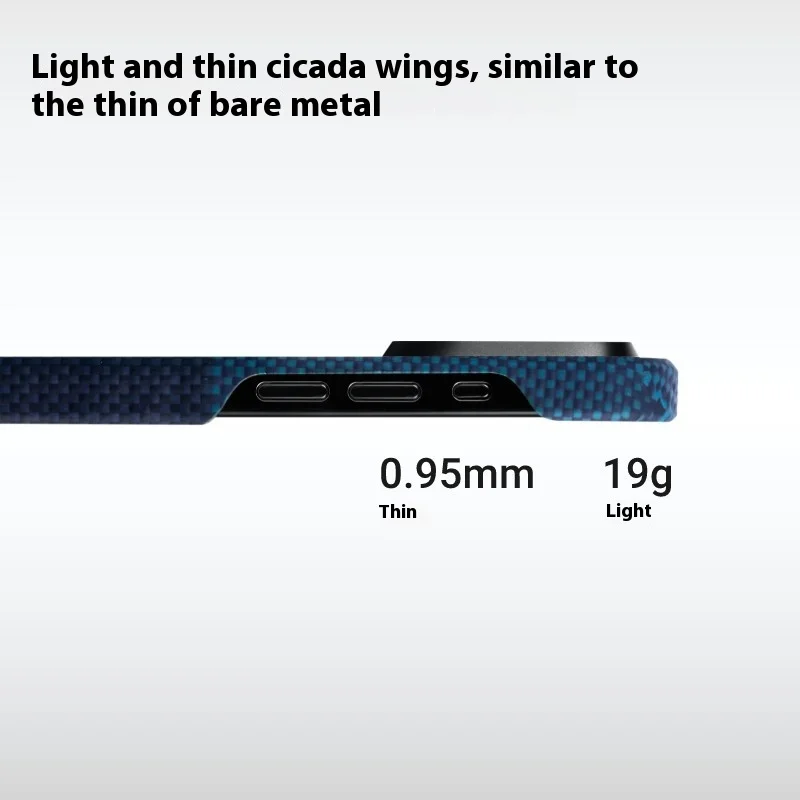 Чехол кевларовый для iPhone15 16 Pro Max с беспроводной зарядкой