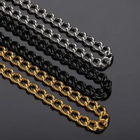 new style stainless steel cuban chain gold color black color fashion hip hop mens chain and women necklace gothic jewelry