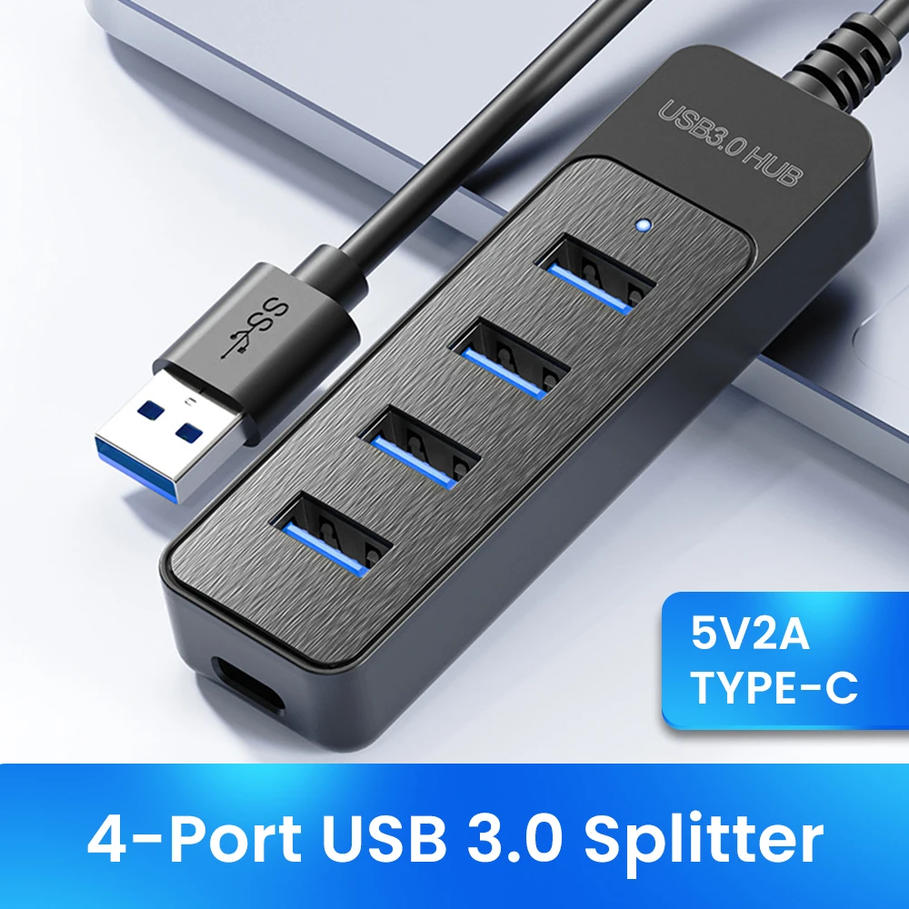 USB 3.0 Концентратор 4 Портовый адаптер питания многоUSB шунт Высокоскоростной 2.0