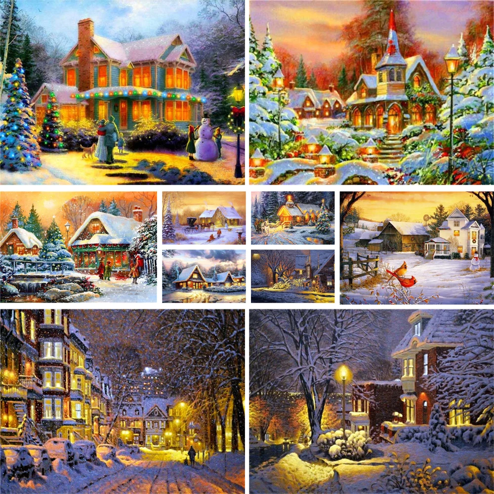 

Пейзаж мультфильм зимний дом Набор для вышивки крестиком DIY Вышивка картина для шитья хобби Рукоделие Оптовая Продажа разных для взрослых