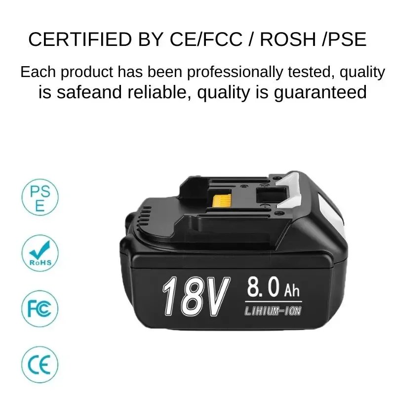 12000mAh Latest BL1860 18V Lithium Rechargeable Battery for Makita 18v BL1840 BL1850 BL1830 BL1860B LXT 400 194204-5