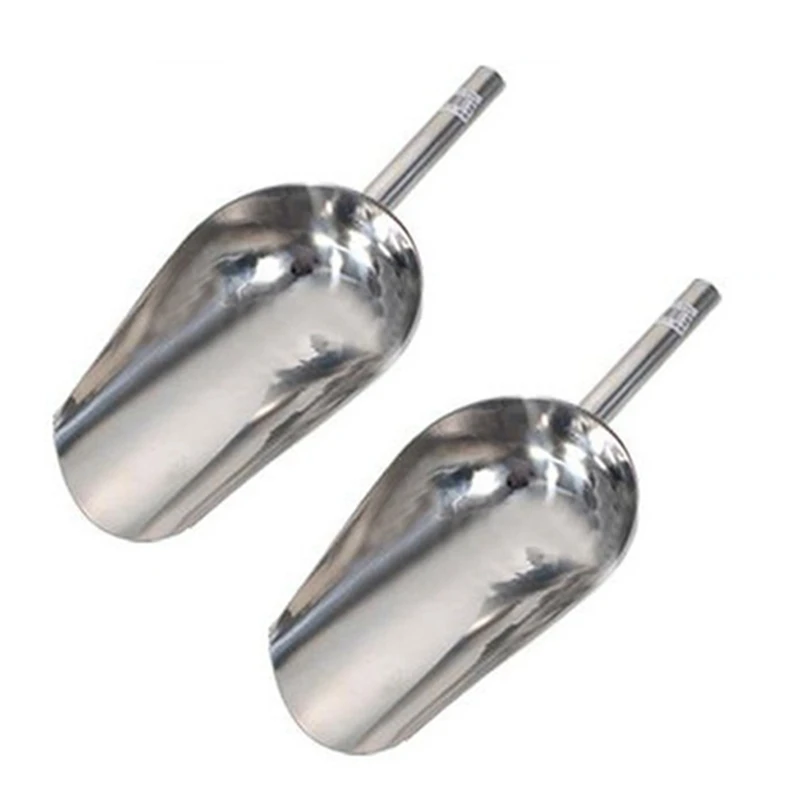 

2X Stainless Ice Scoop Scale Hopper Flour Scoop Coffee Scoop Tea Scoop Spice Shovel