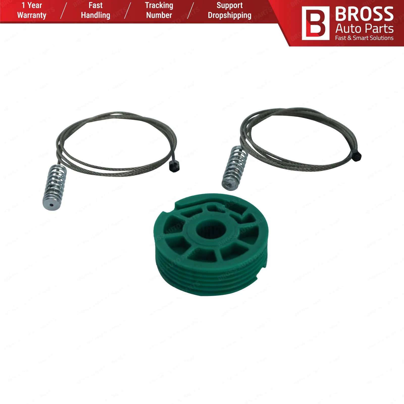 Комплект для ремонта оконного регулятора Bross BWR5209 задний левый 8 D0839461 Audi A4 S4 B5.
