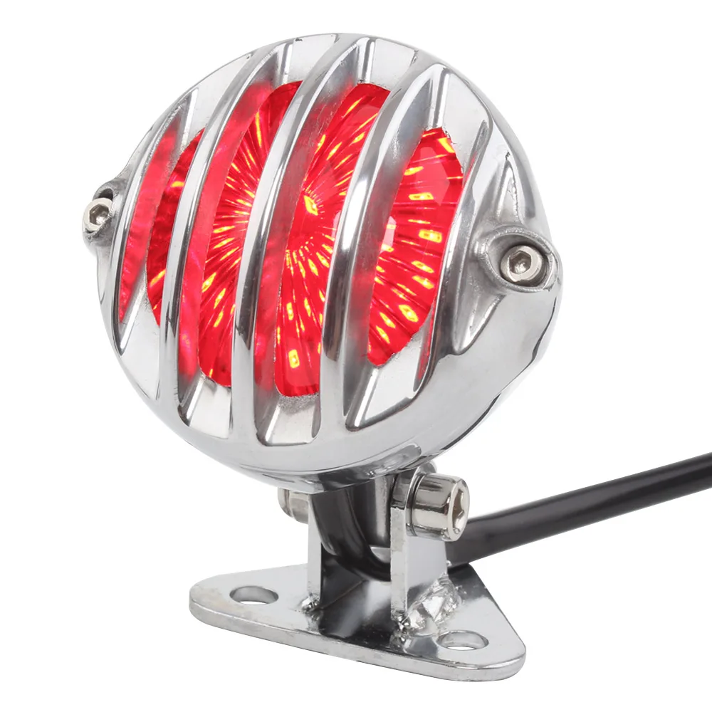 

Мотоциклетный ретро-гриль, регулируемый светодиодный задний фонарь, стоп-сигнал из сплава, стоп-сигнал для Harley Chopper Cafe Racer Scrambler Bobber