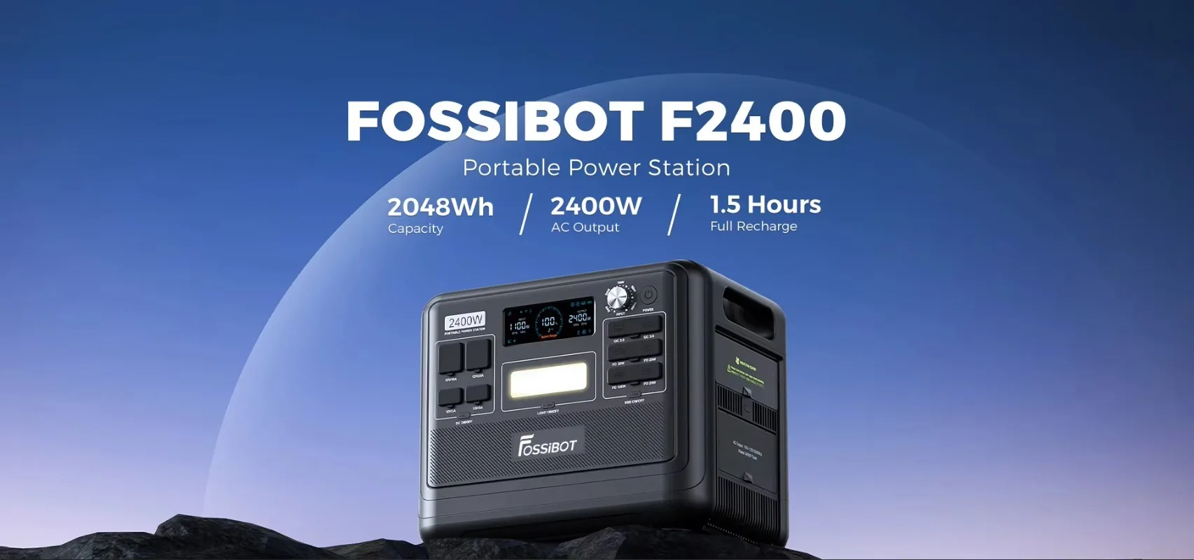 Фото 【Хит продаж】Портативная электростанция Fossibot F2400 2400 Вт, портативная солнечная электростанция, вилка UK №2