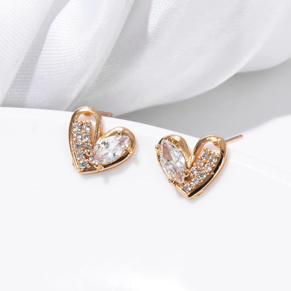 

Серьги-гвоздики женские медные с кристаллами