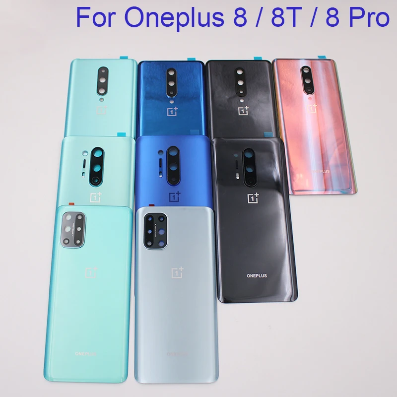 

Задняя стеклянная крышка для Oneplus 8 8T Задняя Крышка батарейного отсека задняя стеклянная крышка корпуса для Oneplus 8 Pro запасная часть + объекти...