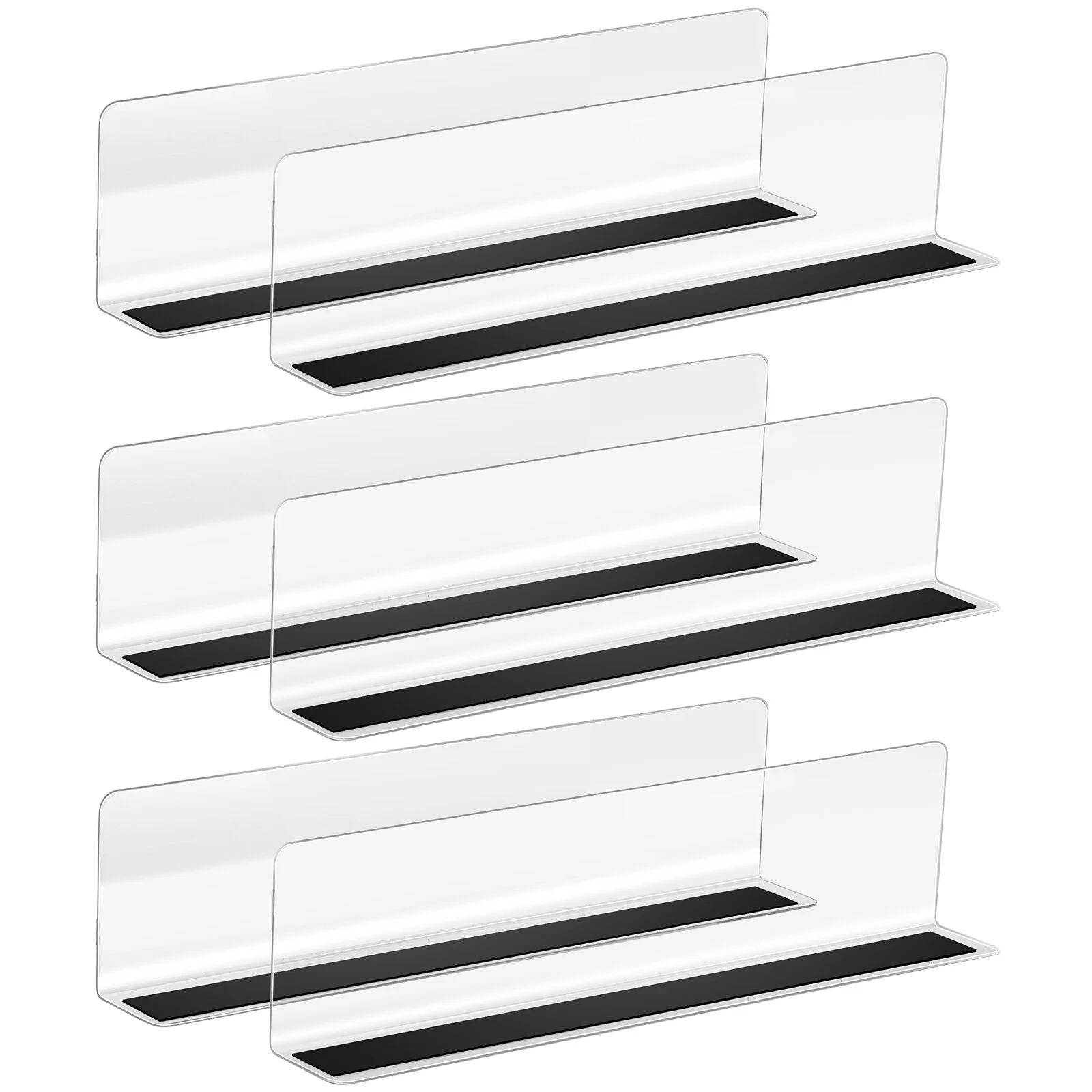 

6 Pcs Commodity Divider Classification Baffle Shelf Dividers Stores Clear Acrylic Plastic Magnet Pvc Goods Boards Purse