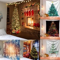christmas tapestry wall hanging boho home decor winter snow landscape hippie merry christmas wall tapestry blanket yoga mat