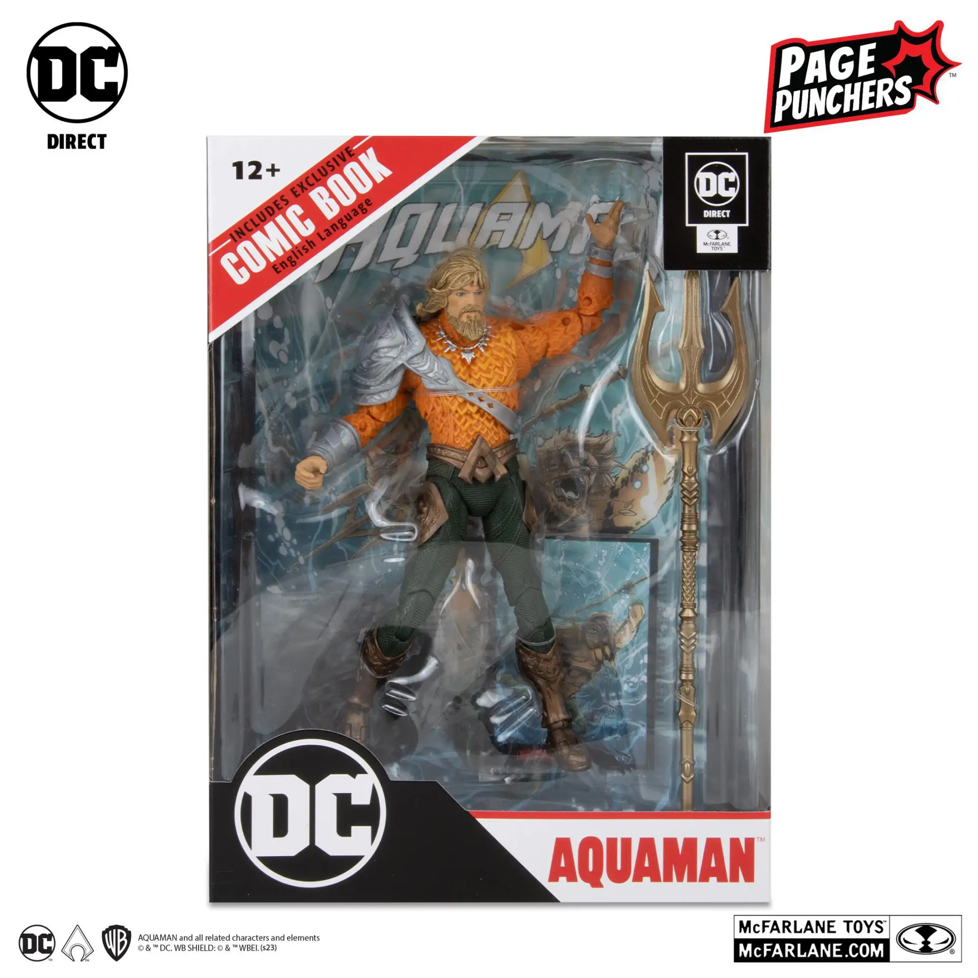 

Оригинальная экшн-фигурка Mcfarlane Aquaman с комиксом Aquaman («дырокол страницы»), коллекционная модель, игрушка в подарок