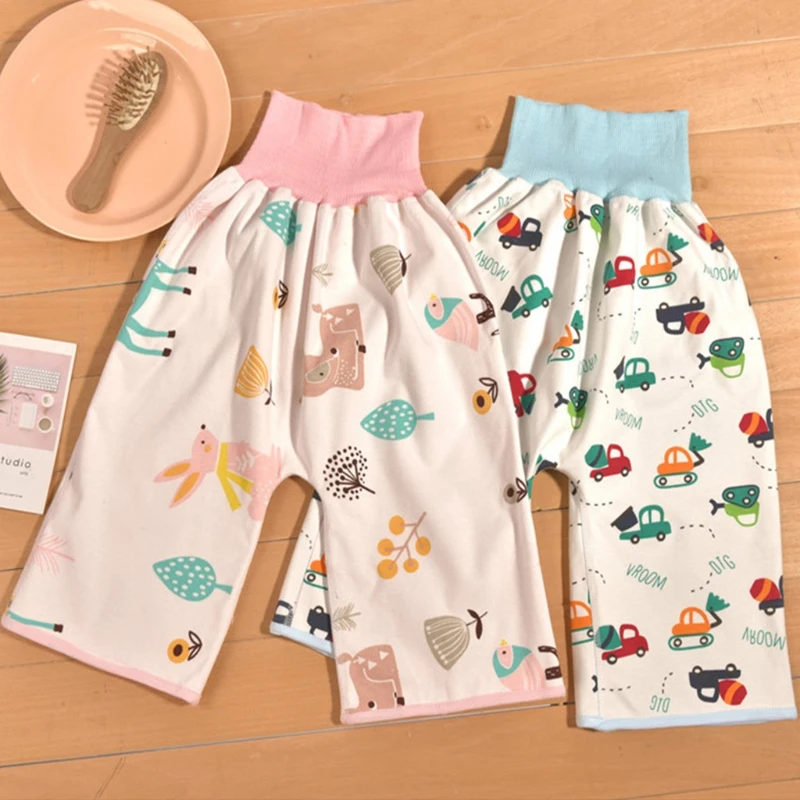 

2 in 1 Comfy Waterproof Absorbent Washable Nappy Pants Children Baby Cotton Diaper Skirt Shorts