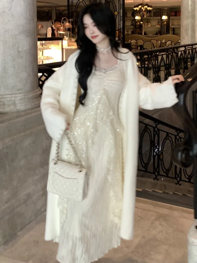 Женское однотонное платье феи с оборками