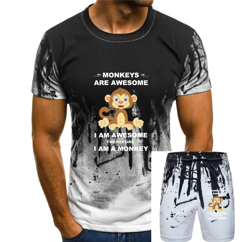 

Monkeys Are Awesome - I Am Therefore A Monkey Popular Tagless Tee T-ShirtPrint T shirt Men