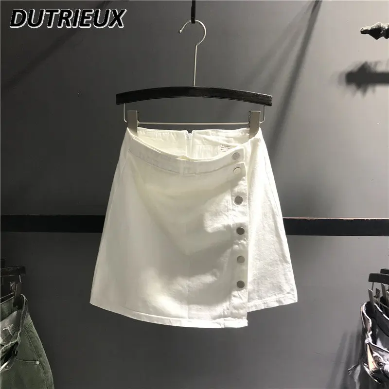 

2023 Spring and Summer New Irregular Denim Skirt High Street Style Women's Skirt A- Line High Waist Skirt for Lady Fashion
