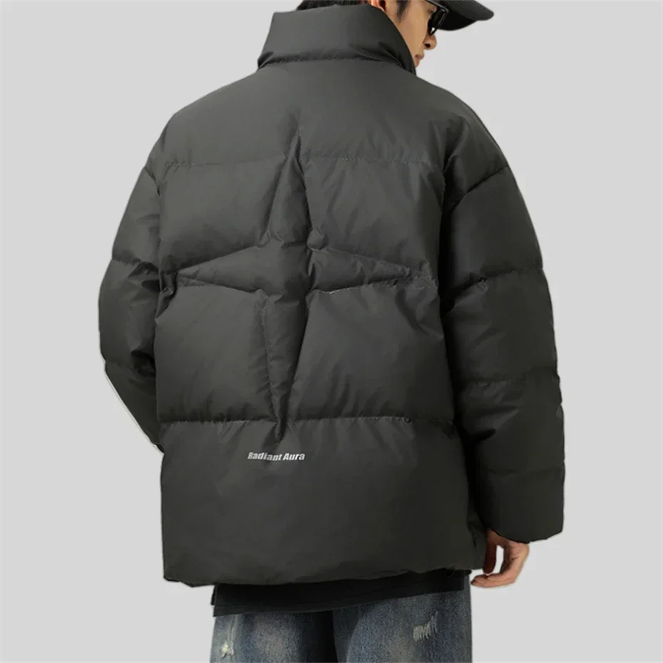 Мужская куртка-пуховик со звездами утепленная теплая парка с пузырьками мужская