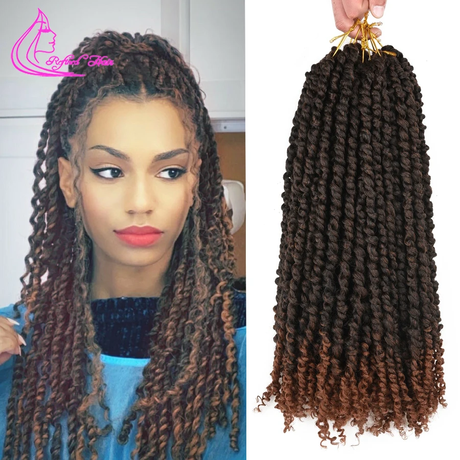 

Passion Twist Hair Synthetic Pre-looped Bomb Twist Pre-twisted Crochet Braids Black Brown Red Ombre Braiding Hair Extensions