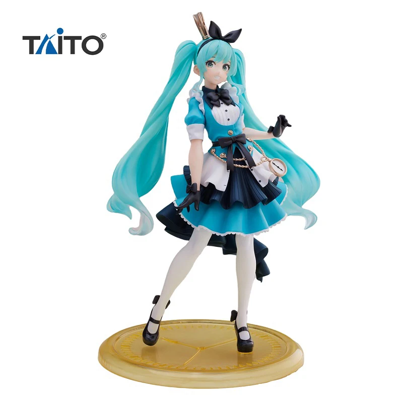 

In Stock 21Cm Original Action Figure Taito Vocaloid Anime Figure Hatsune Miku Alice Scenery Model Toys Desktop Decoration