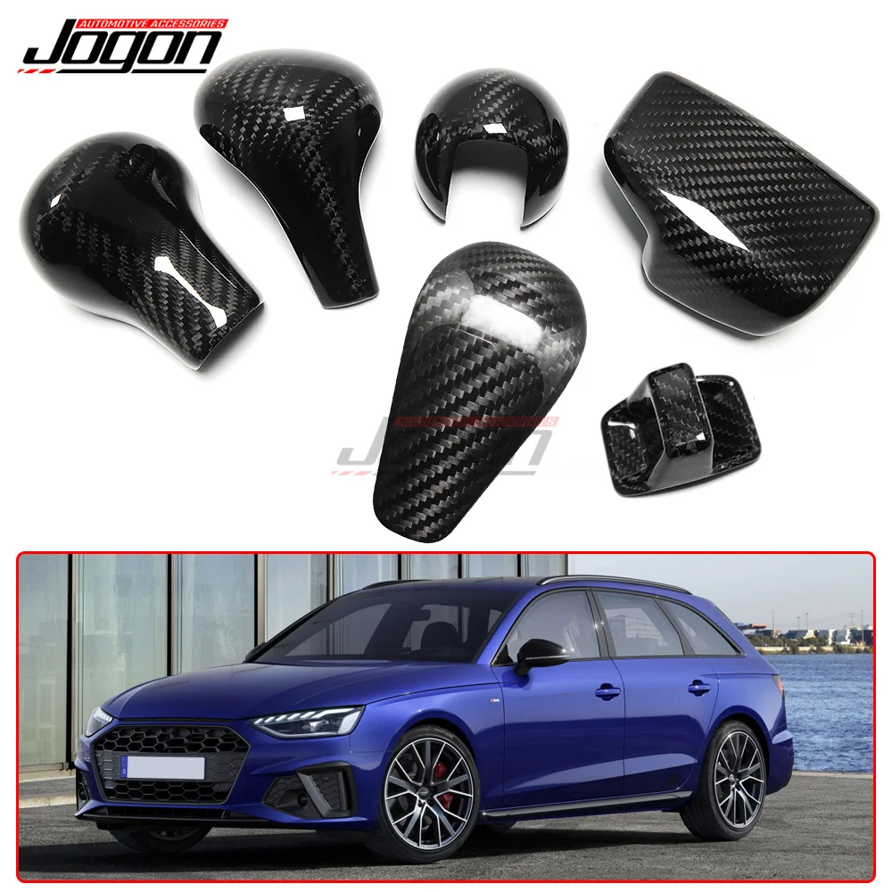 

For AUDI S3 A3 8Y 8V A4 B8.5 B9 A6 C6 C7 Q3 Q5 Real Carbon Fiber AT Car Styling Gear Shift Knob Head Cover Shell Accessories